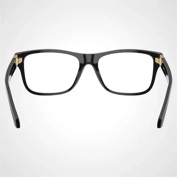 New VERSACE Eyeglasses Black Square 56-17-145mm Gold Medusa Versace